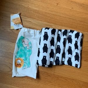 Brand new Tula Sun Bear Swaddle Blanket plus Finn and Emma rattle